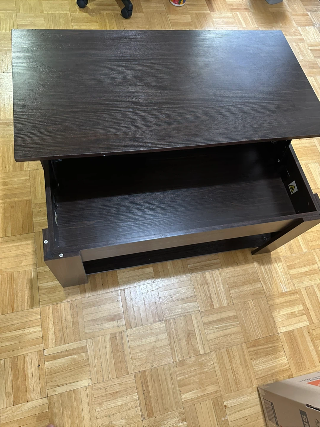 Dark Wood Coffee Table with Storage