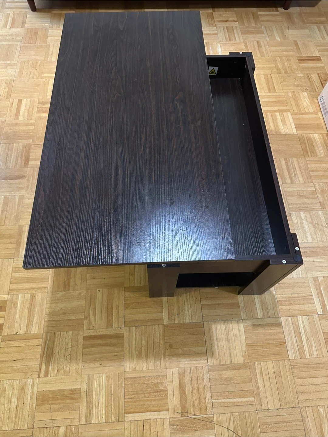 Dark Wood Coffee Table with Storage - photo 2