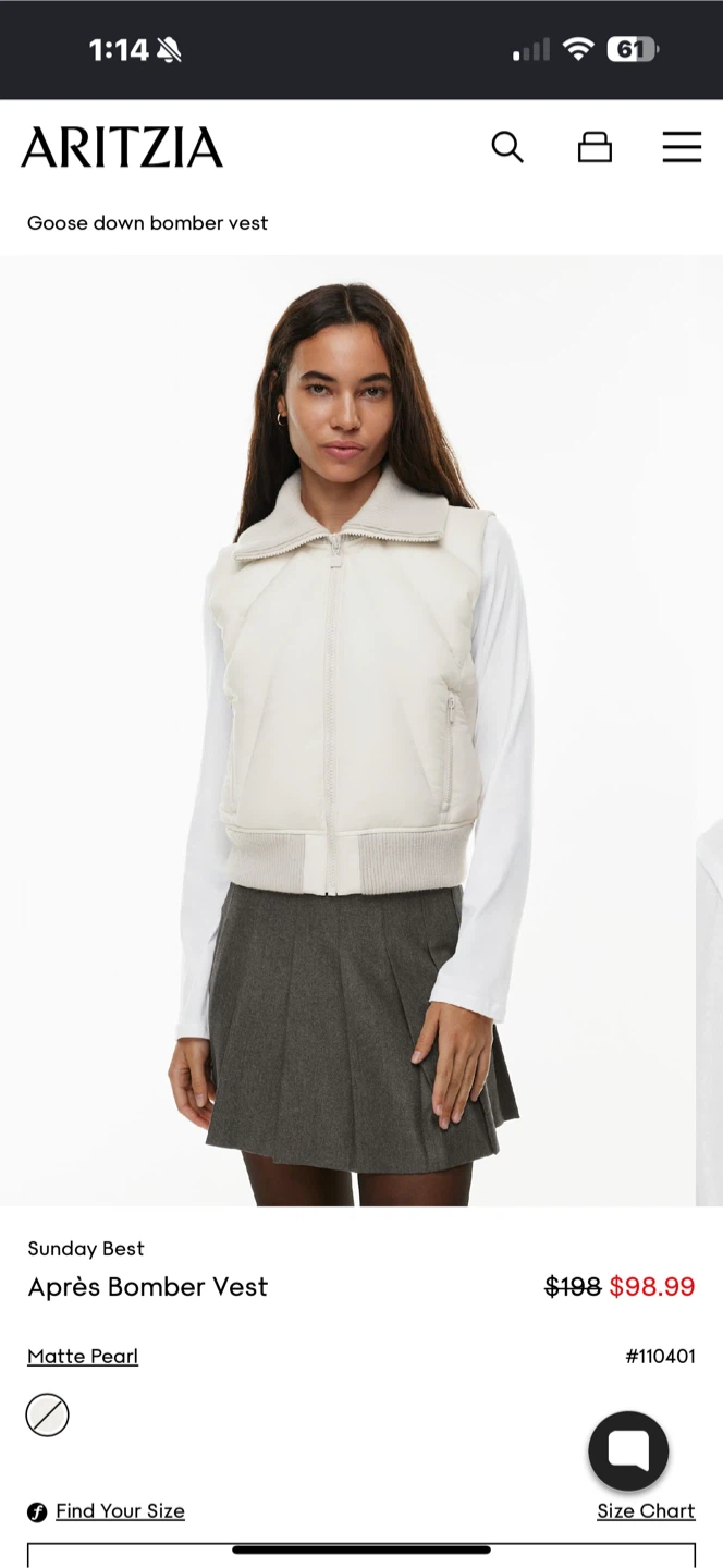 Aritzia Goose Down Bomber Vest - photo 5