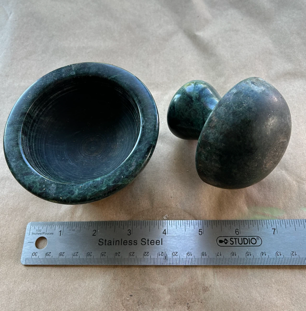 Green Stone Mortar and Pestle Set