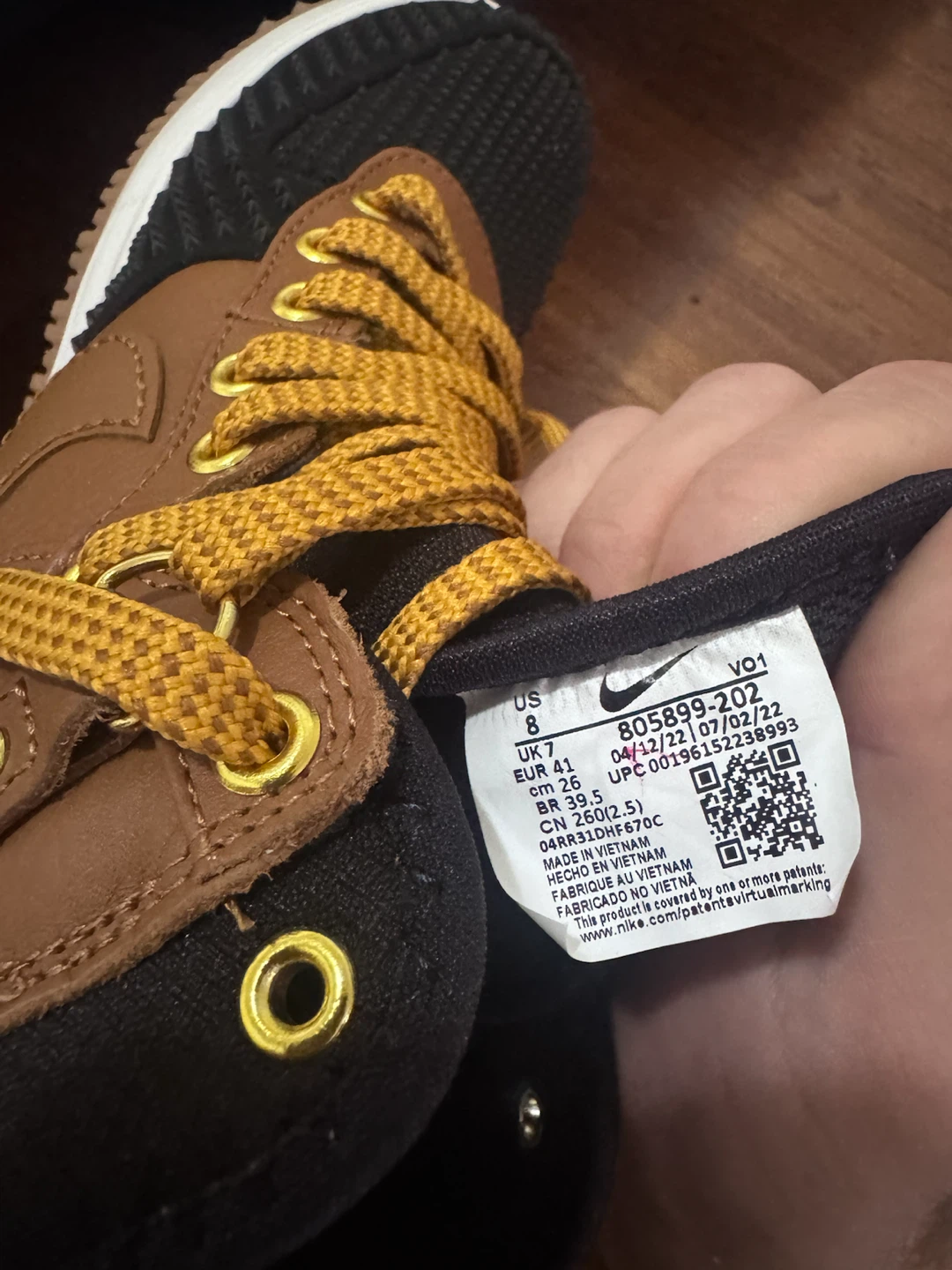 Nike Air Force 1 Boots Brown Black Size 8 - photo 2