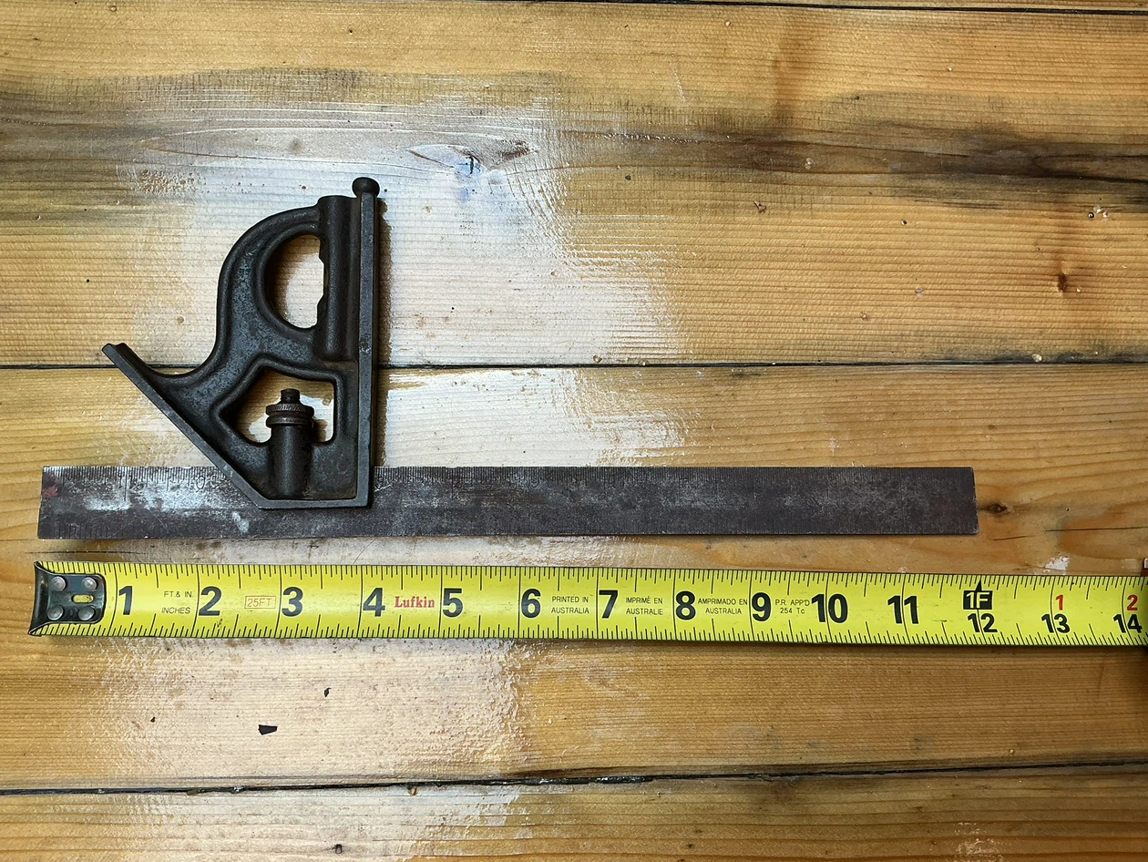 Antique Cast Iron Combination Square Tool