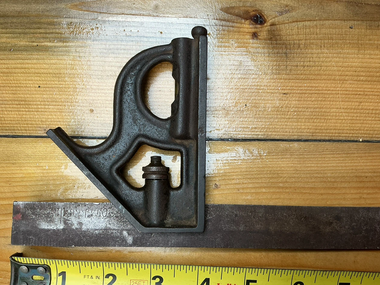 Antique Cast Iron Combination Square Tool - photo 2