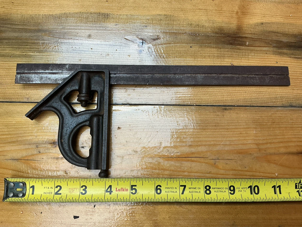 Antique Cast Iron Combination Square Tool - photo 4