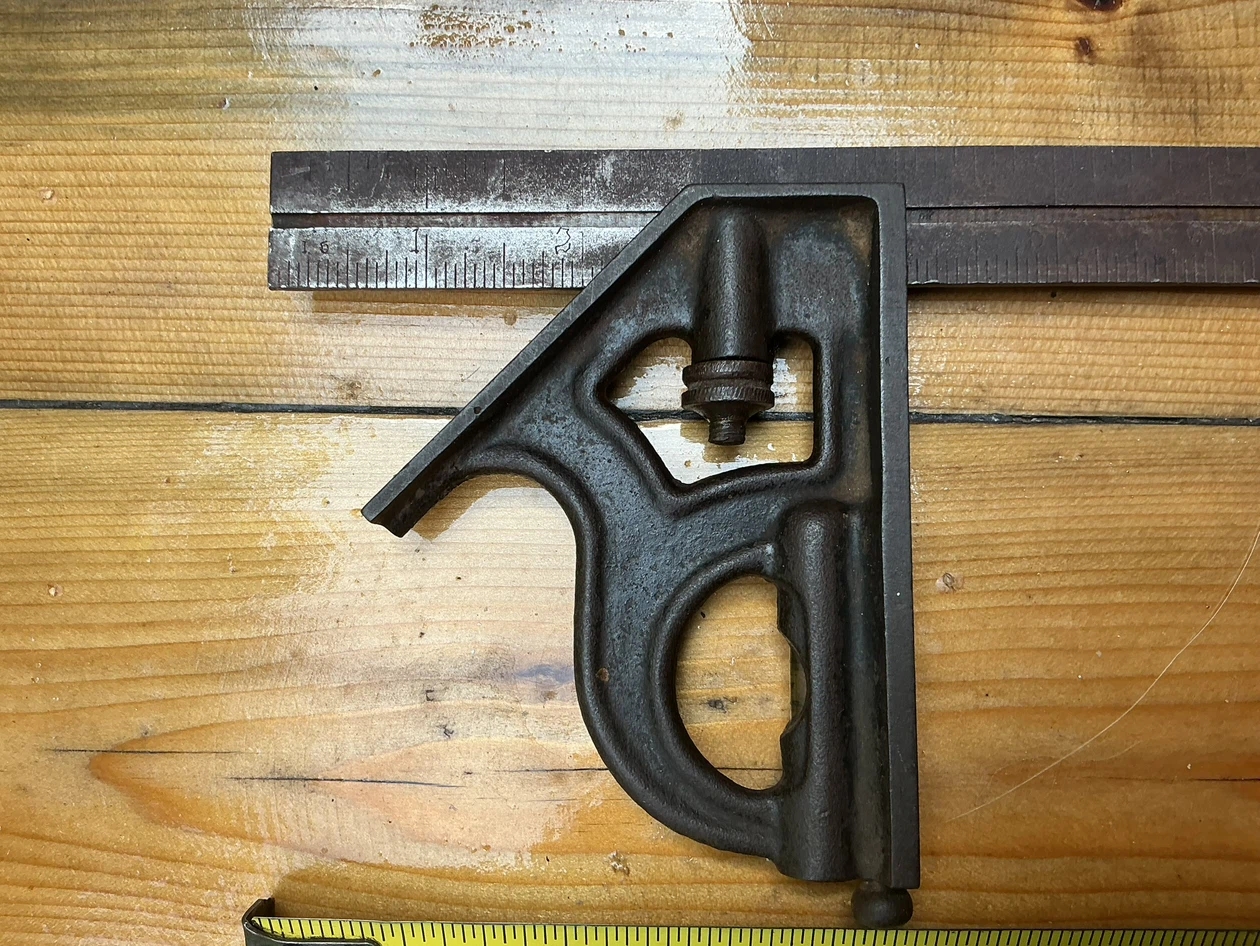 Antique Cast Iron Combination Square Tool - photo 5