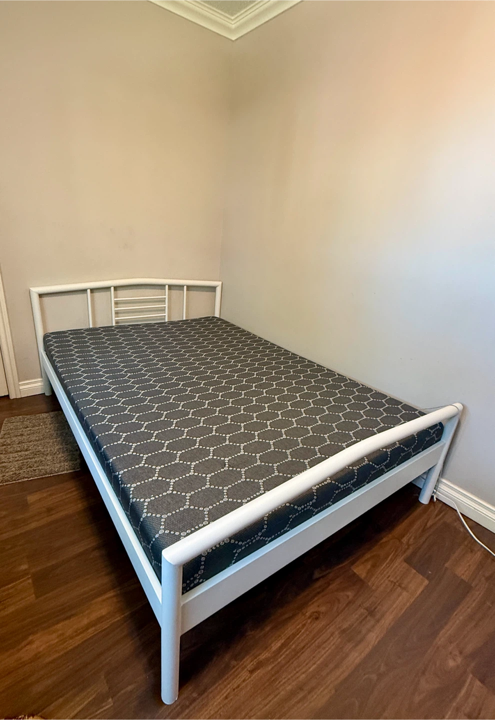 Moving Sale Ikea White Metal Bed Frame with Mattress