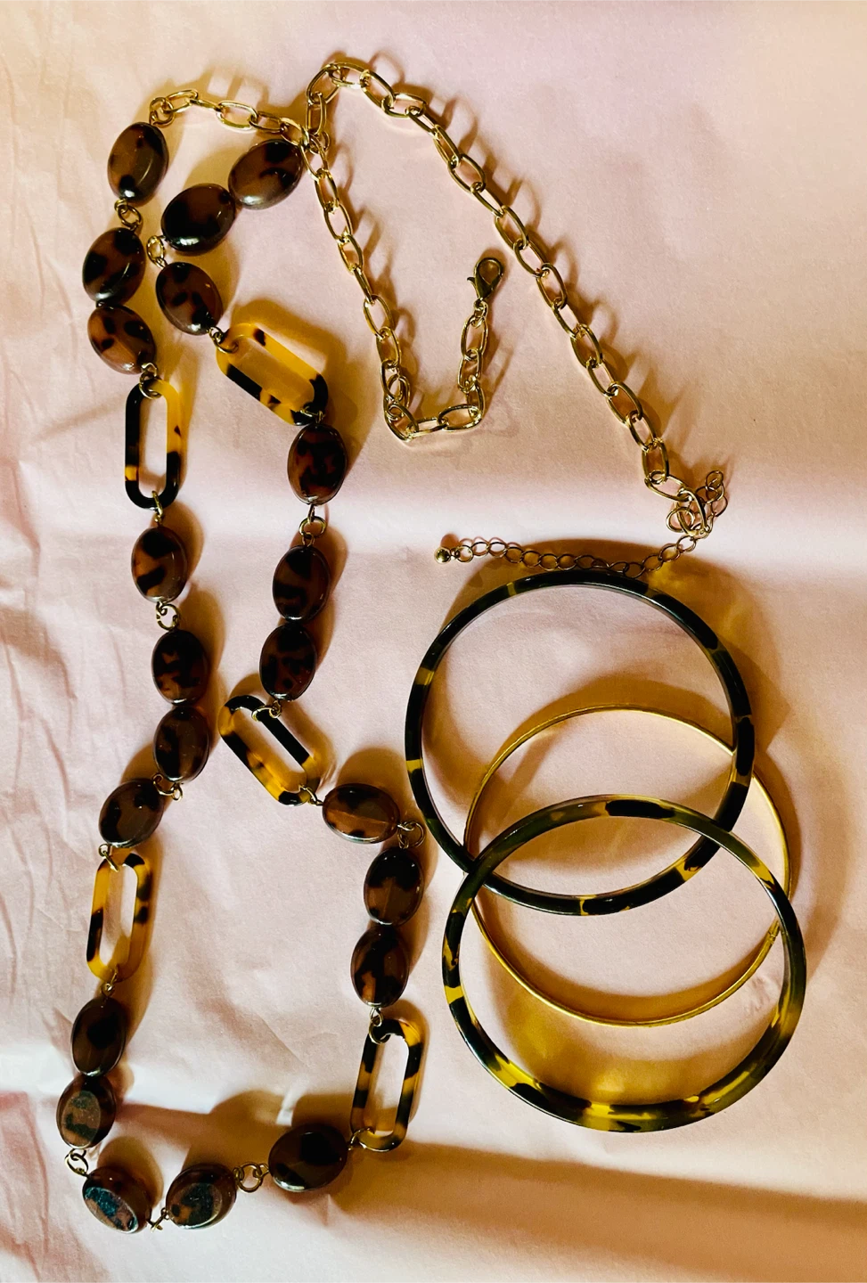 Tortoiseshell Necklace and Bangle Set