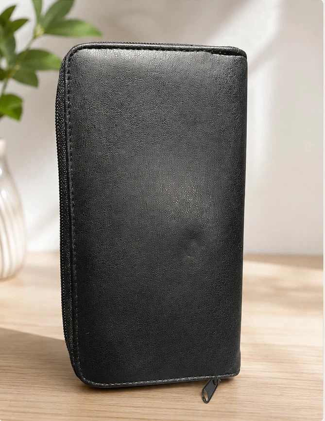 Black Zip Around Wallet