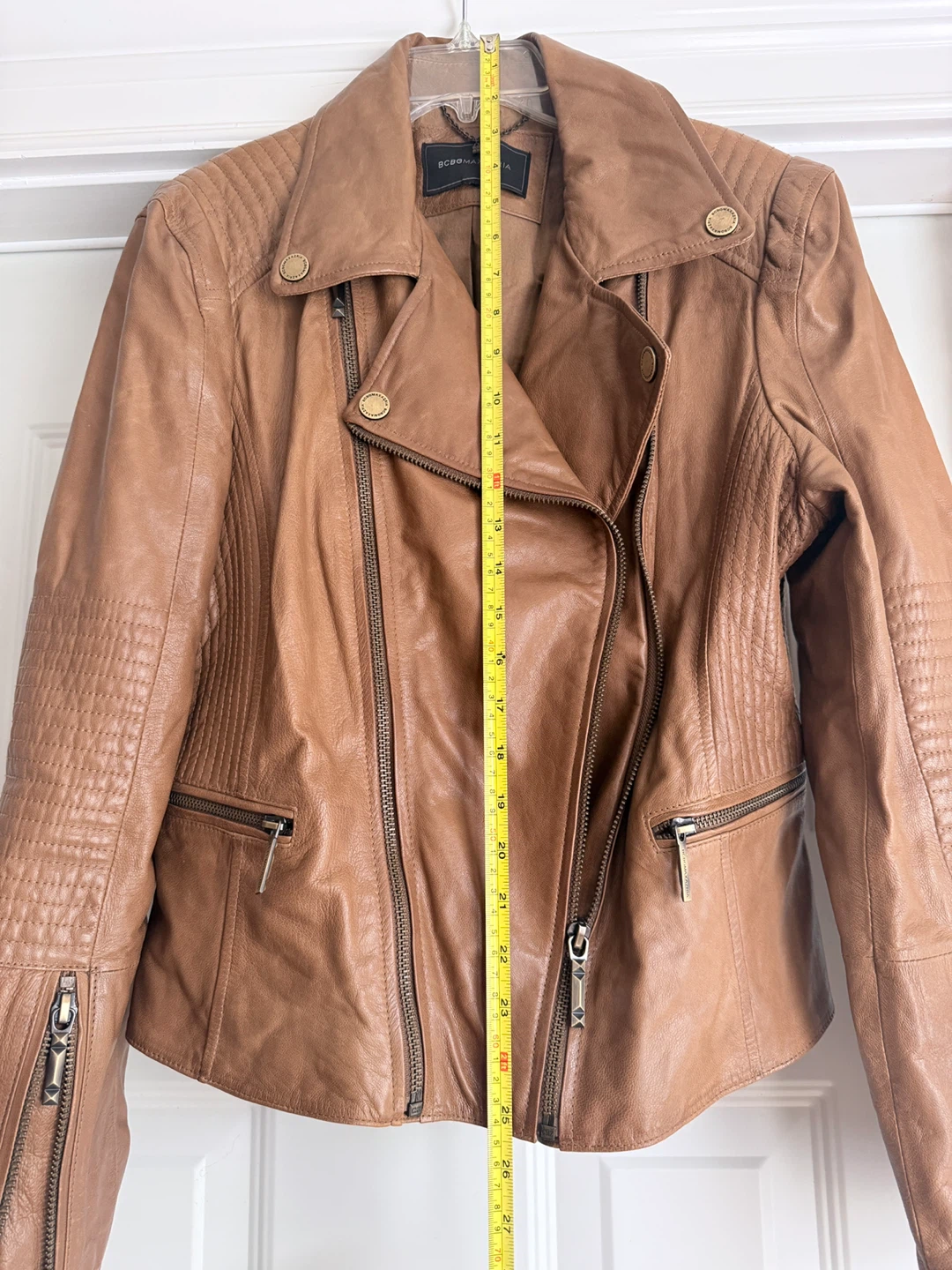BCBGMAXAZRIA Brown Leather Moto Jacket - photo 2