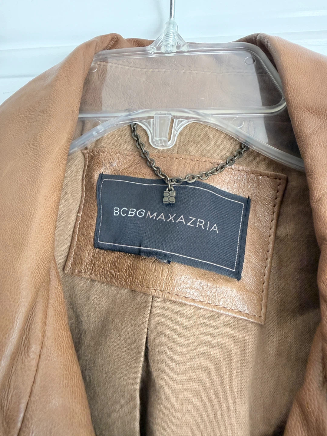 BCBGMAXAZRIA Brown Leather Moto Jacket - photo 4