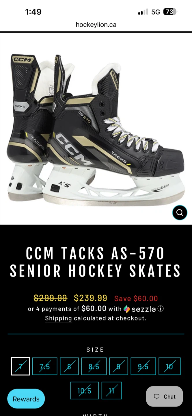 (NEW) CCM Tacks AS-570 Senior Hockey Skates - photo 2