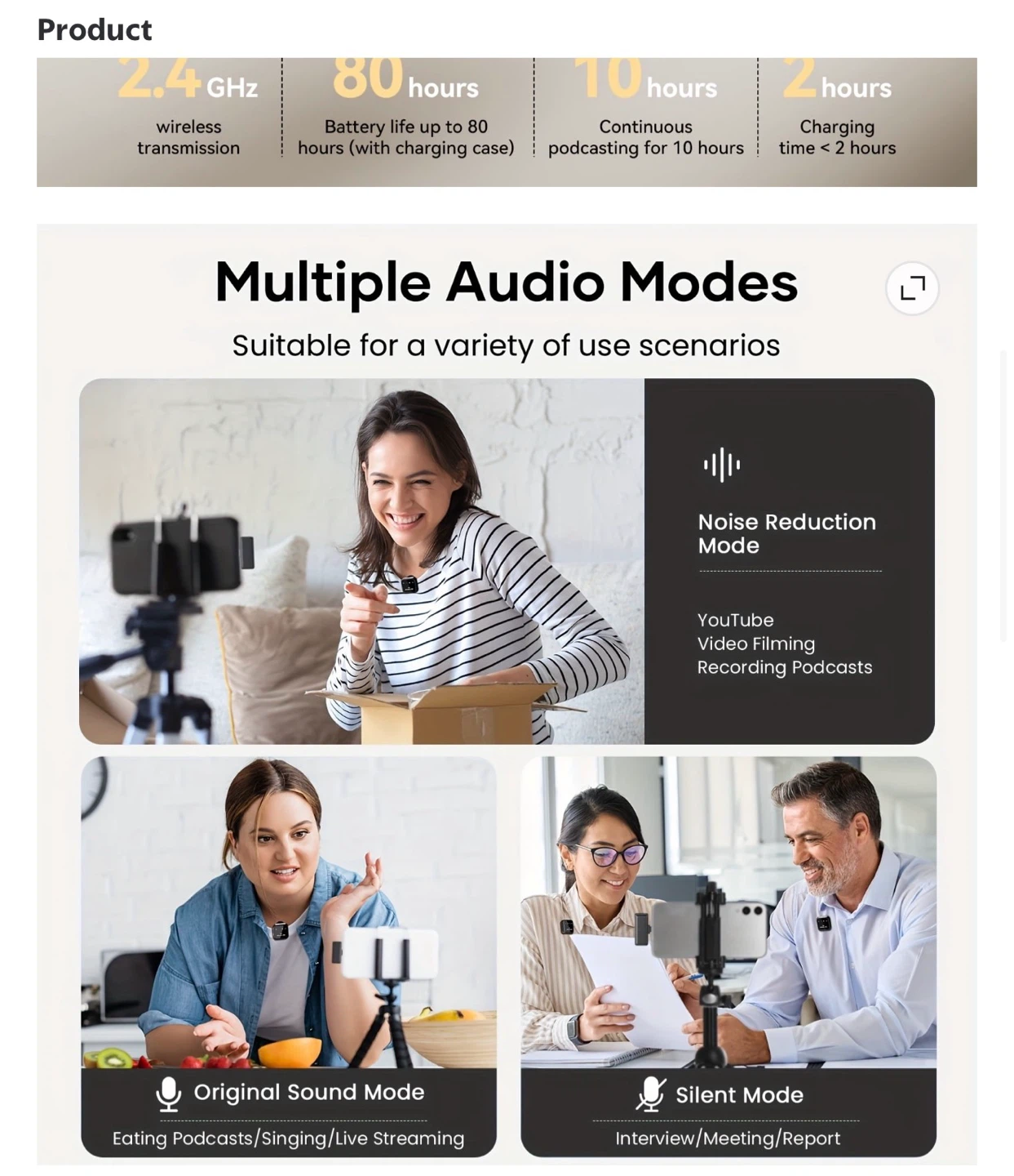 BRAND NEW!! Wireless Lavalier Microphone with Charging Case, - photo 3