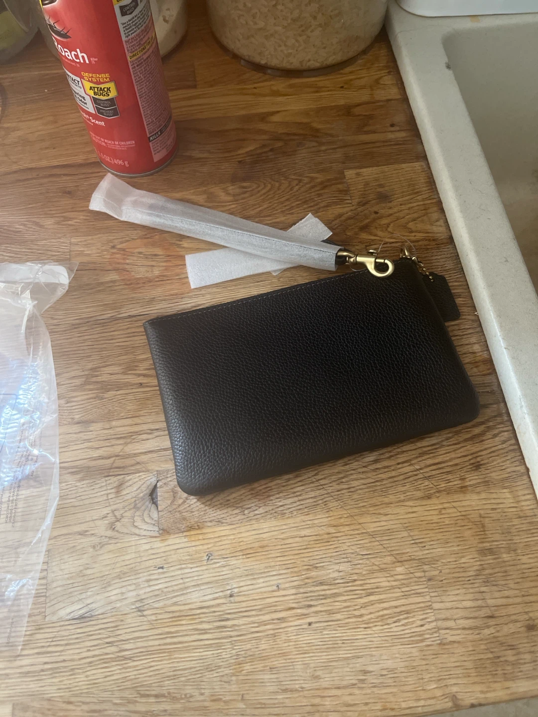 Coach Black Leather Wristlet Pouch - photo 2