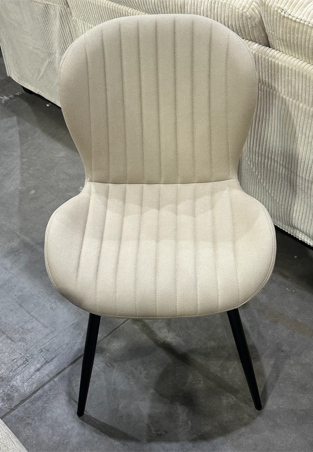 (NEW) Cream Upholstered Dining Chairs - Set of 4 - photo 2