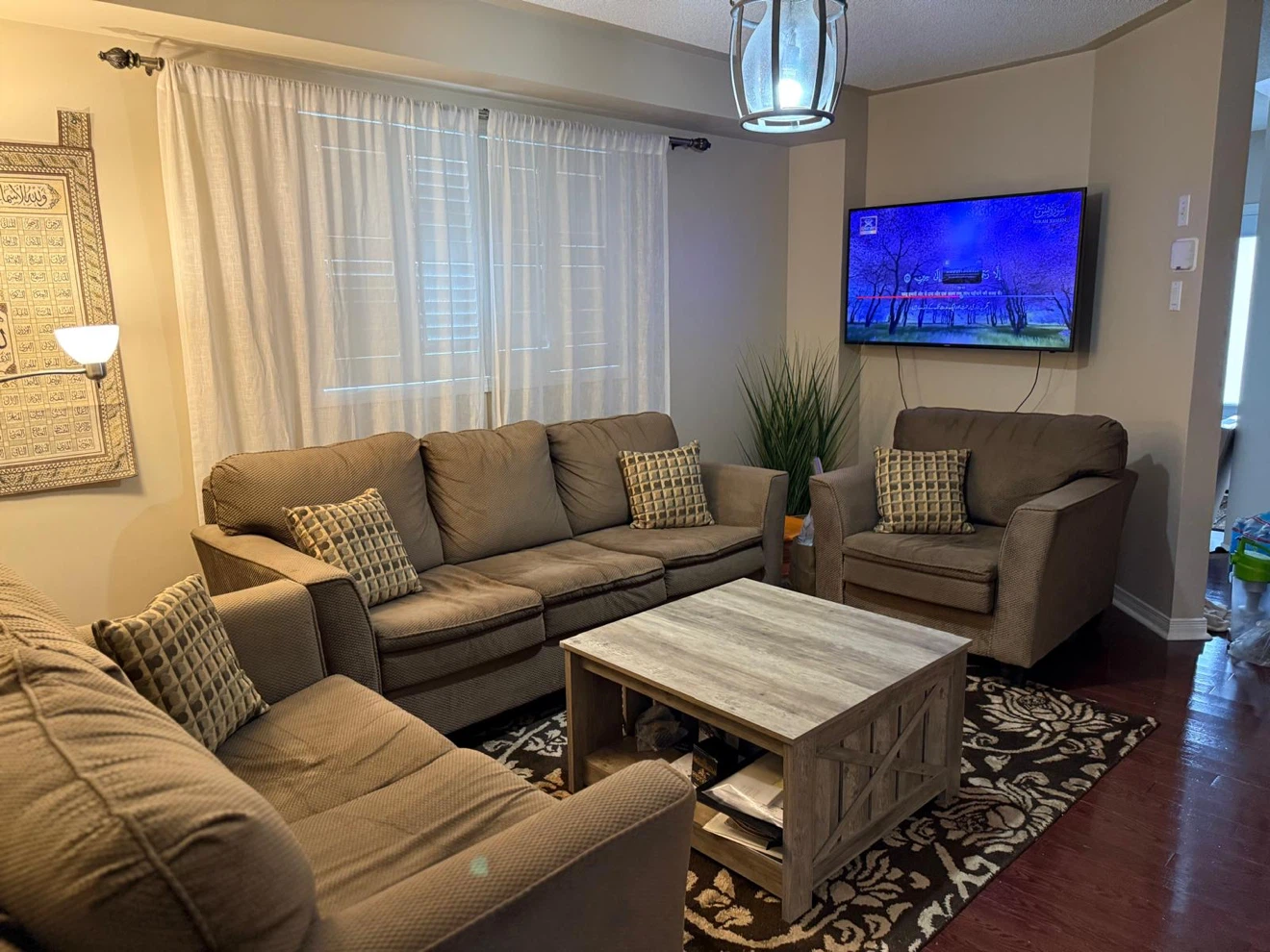 Brown Sectional Sofa and Armchair