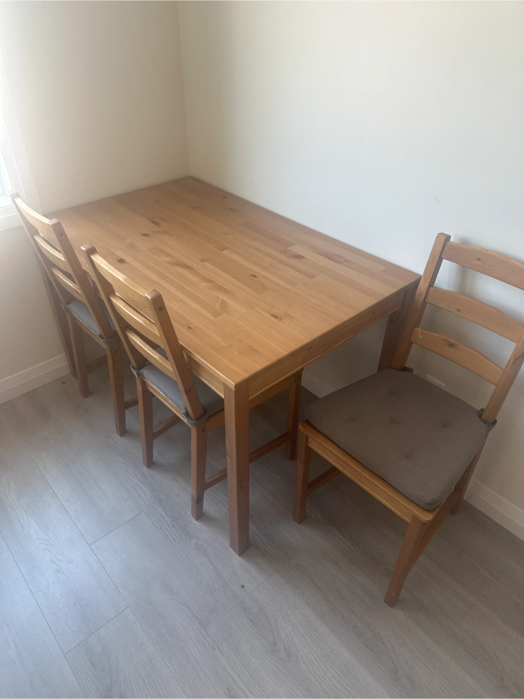 Wooden Dining Table and 3 Chairs