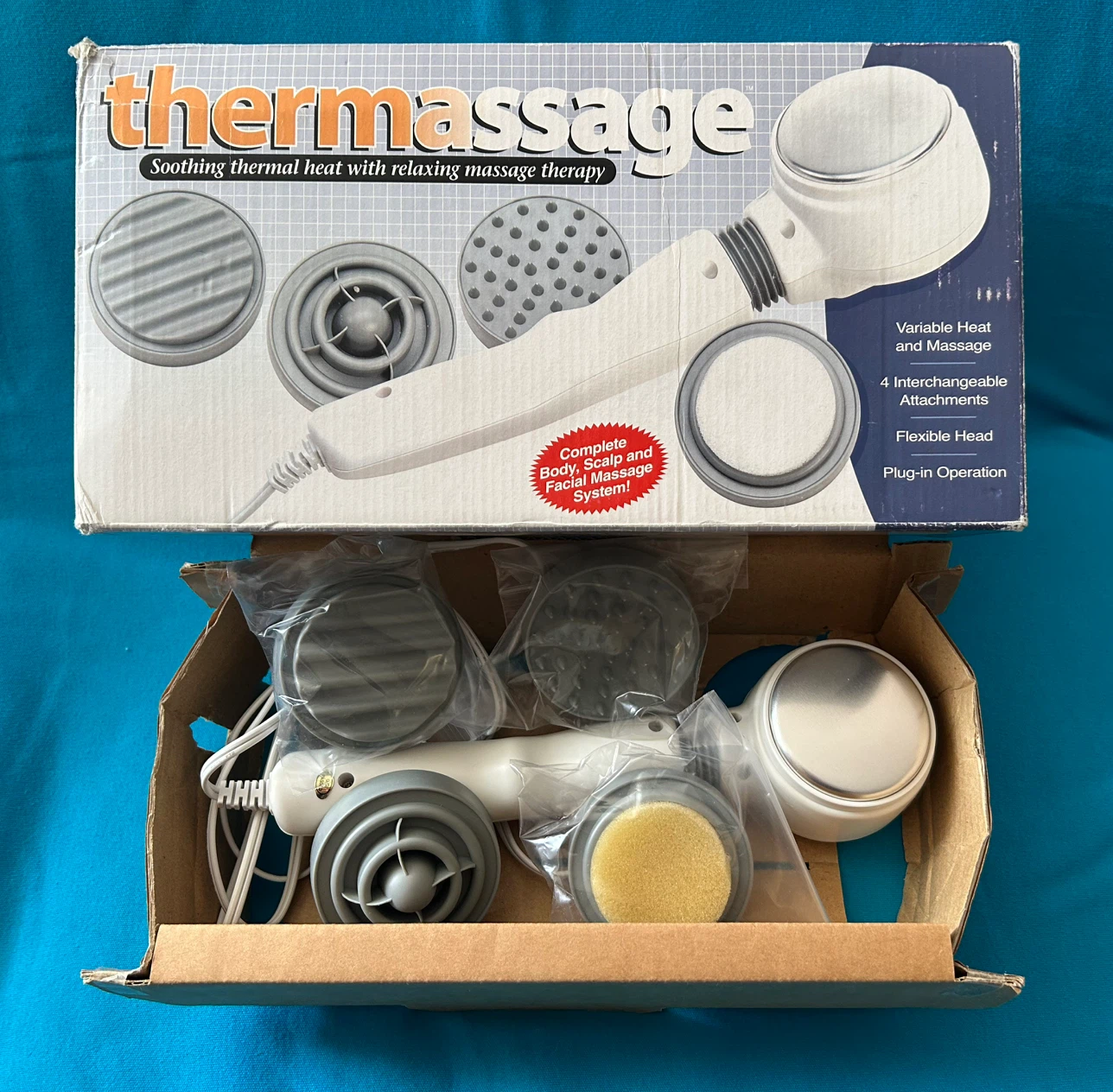 Thermassage Thermal Massager with Heat and 4 Attachments