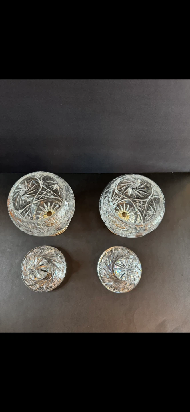 Set of 2 Vintage Crystal Candy Dishes with Lids - photo 4