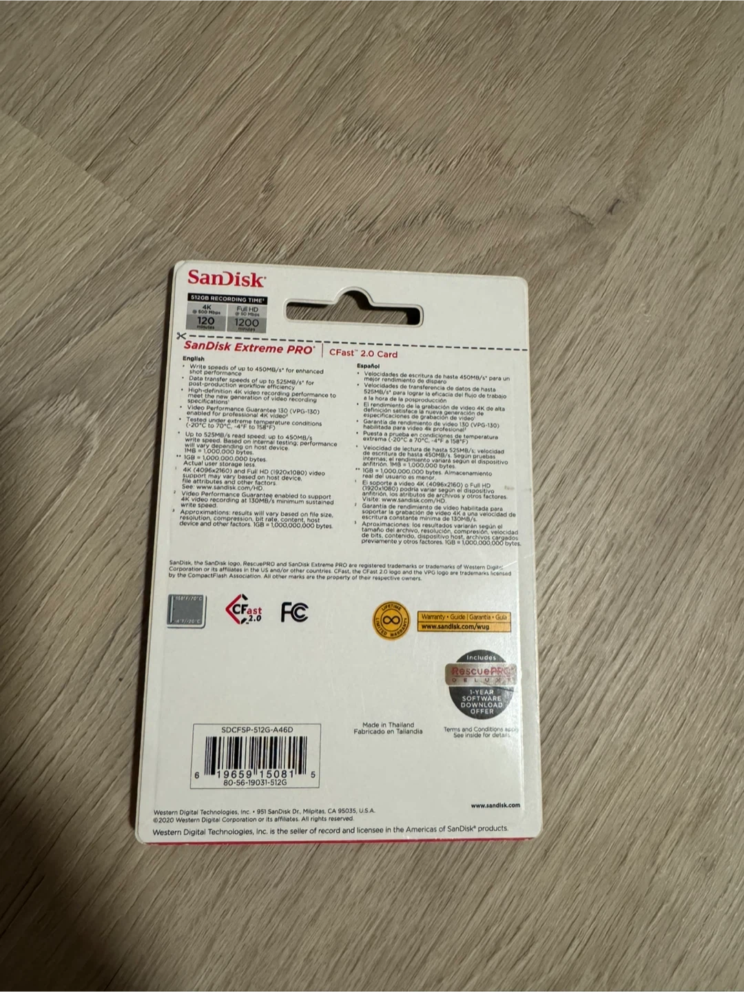 SanDisk Extreme PRO CFast 2.0 Memory Card - 512GB - photo 2