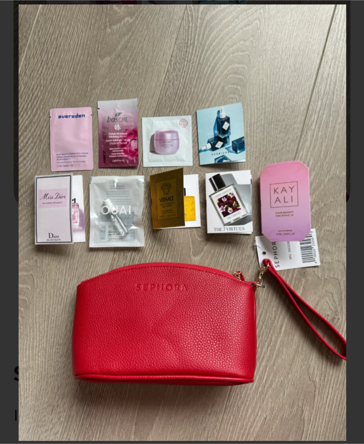 Sephora Cosmetic Bag with Perfume, Etc. Samples