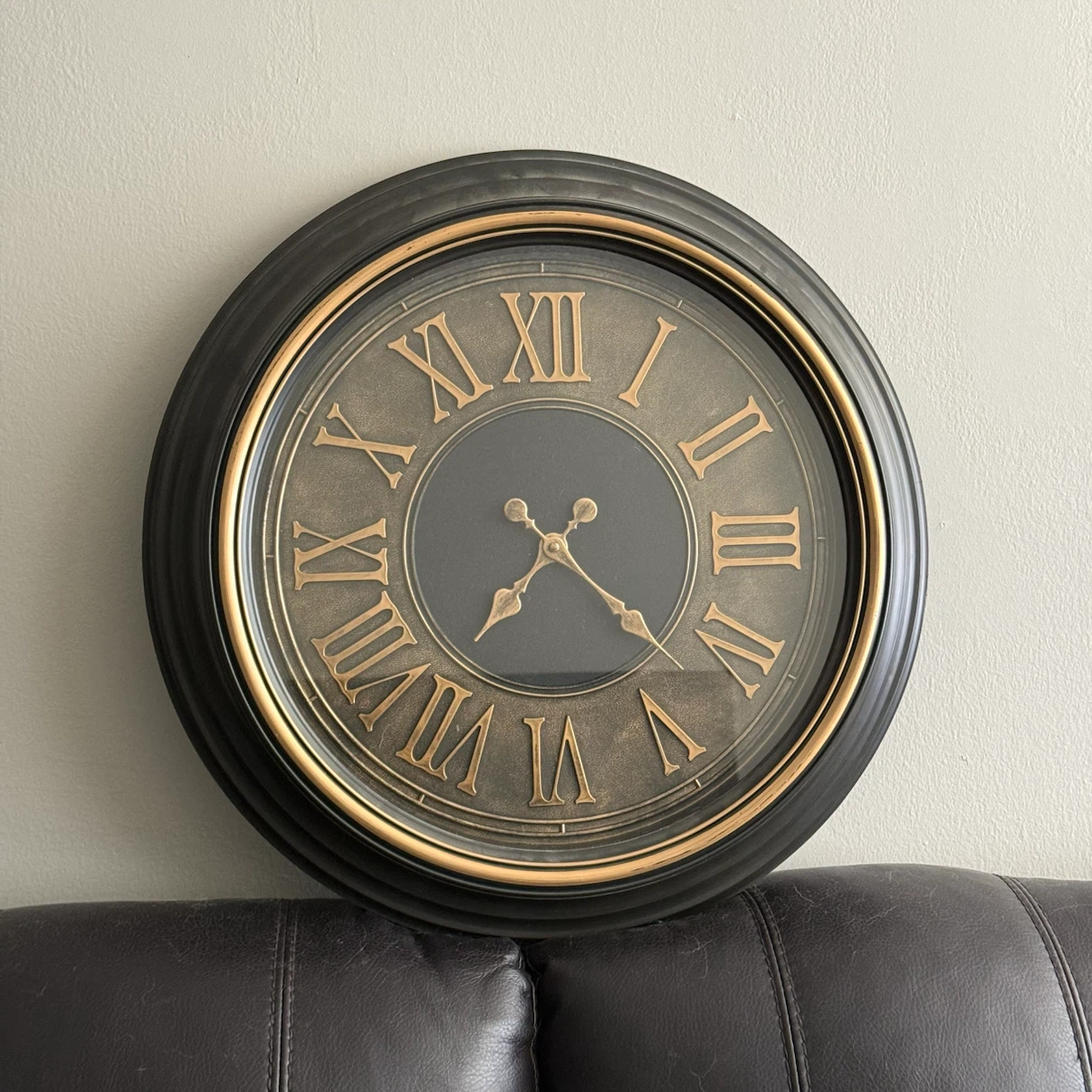 Large Wall Clock with Roman Numerals