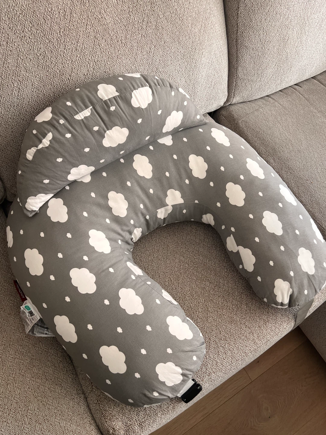 Momcozy Nursing Pillow Grey Cloud Print - photo 2