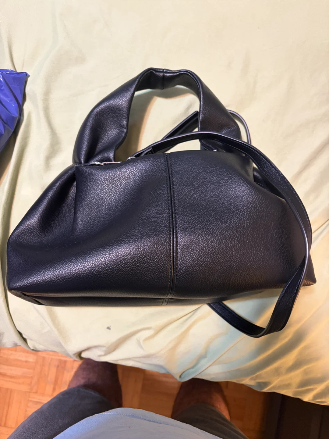 Black Faux Leather Handbag - photo 2