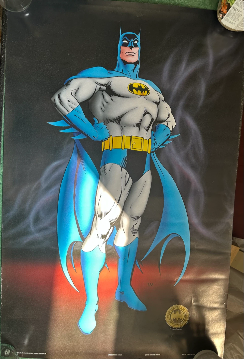 Vintage 1989 DC Comics Batman 50th Anniversary Poster