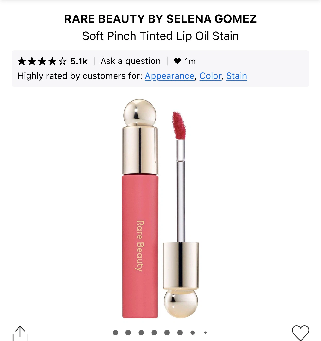 Rare Beauty Soft Pinch Tinted Lip Oil Stain - Happy