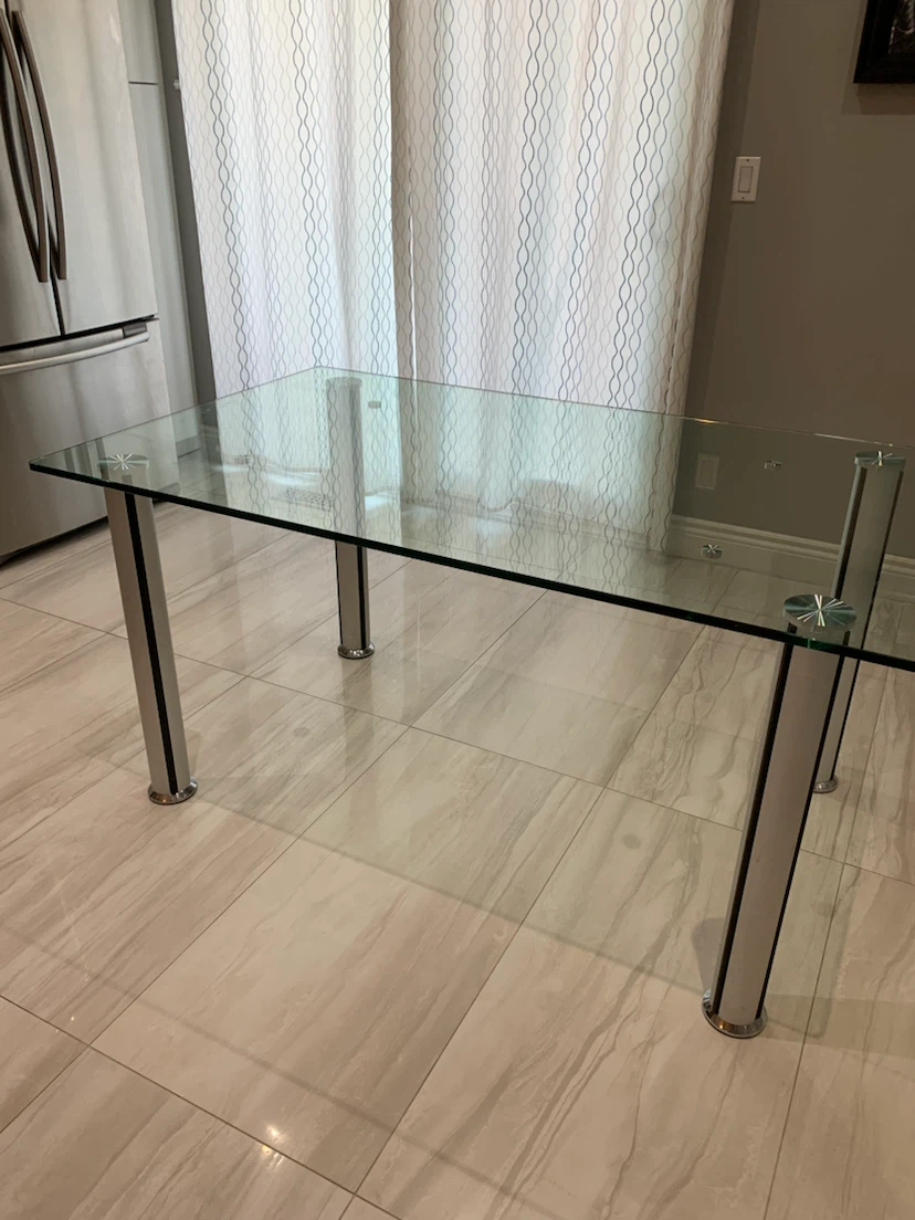 Glass Top Dining Table with Chrome Legs - photo 3