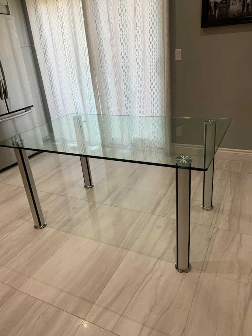 Glass Top Dining Table with Chrome Legs - photo 4