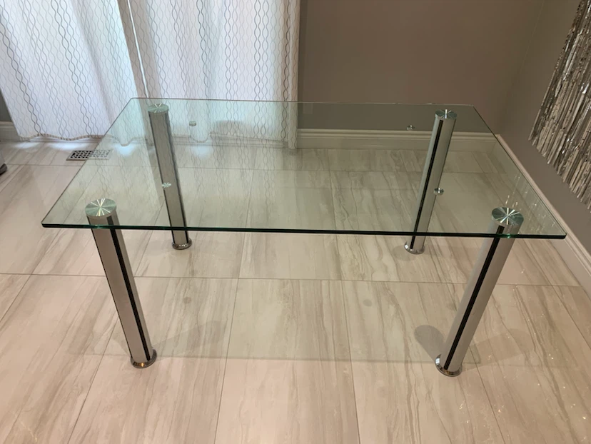 Glass Top Dining Table with Chrome Legs - photo 5
