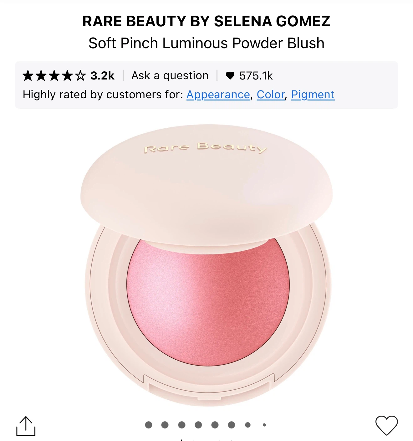 Rare Beauty Soft Pinch Luminous Powder Blush - Happy
