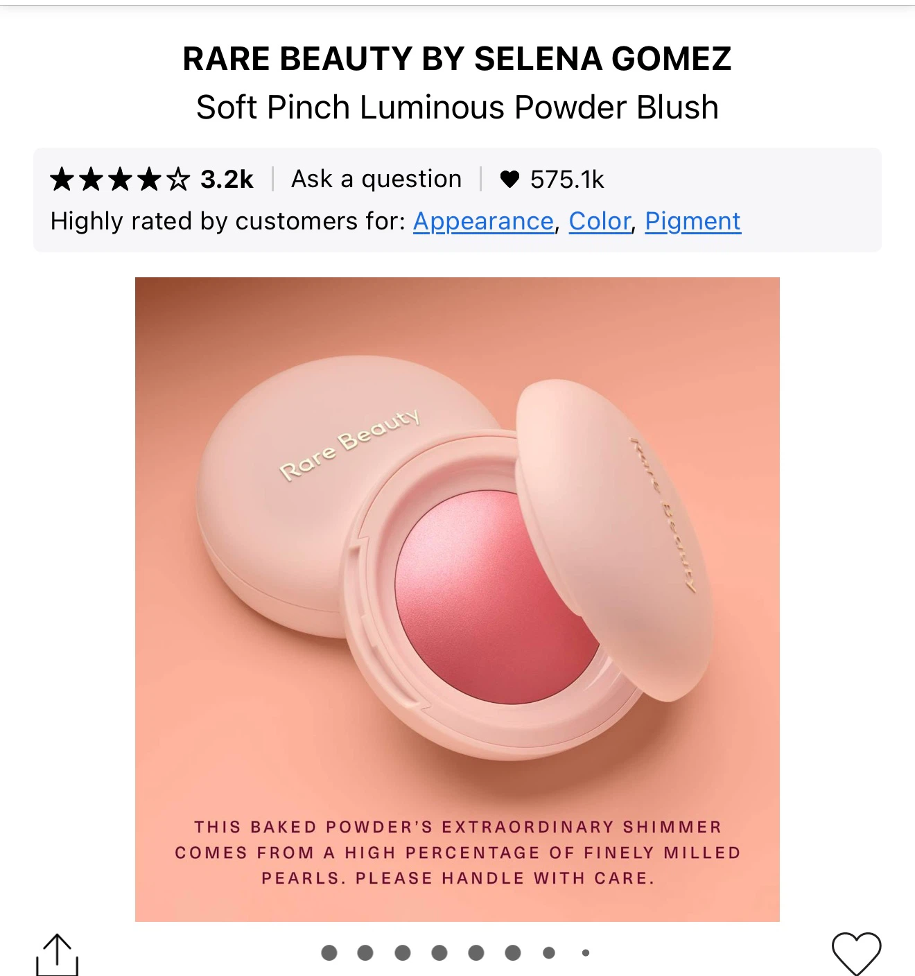Rare Beauty Soft Pinch Luminous Powder Blush - Happy - photo 4