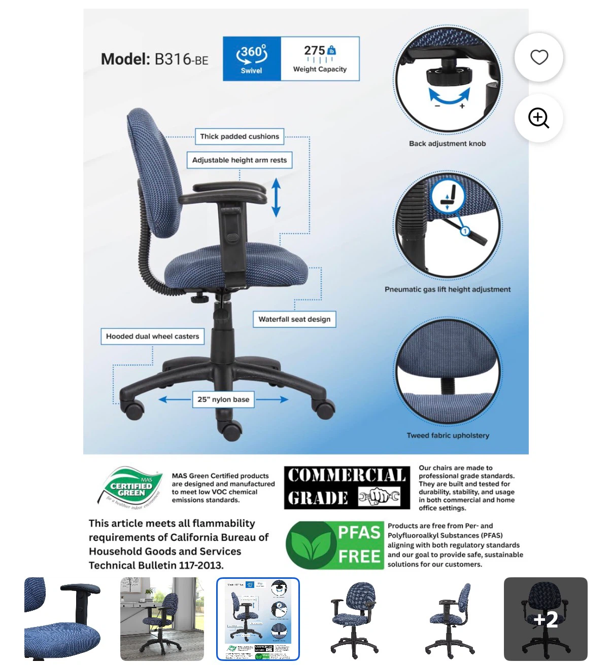 Office Chair - Model B316-BE - photo 2