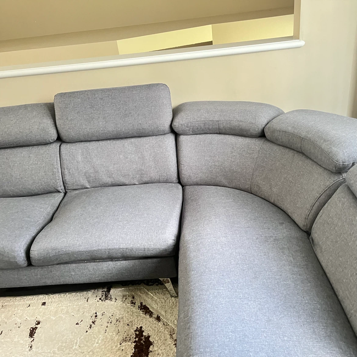 Grey Sectional Sofa with Adjustable Headrests - photo 2