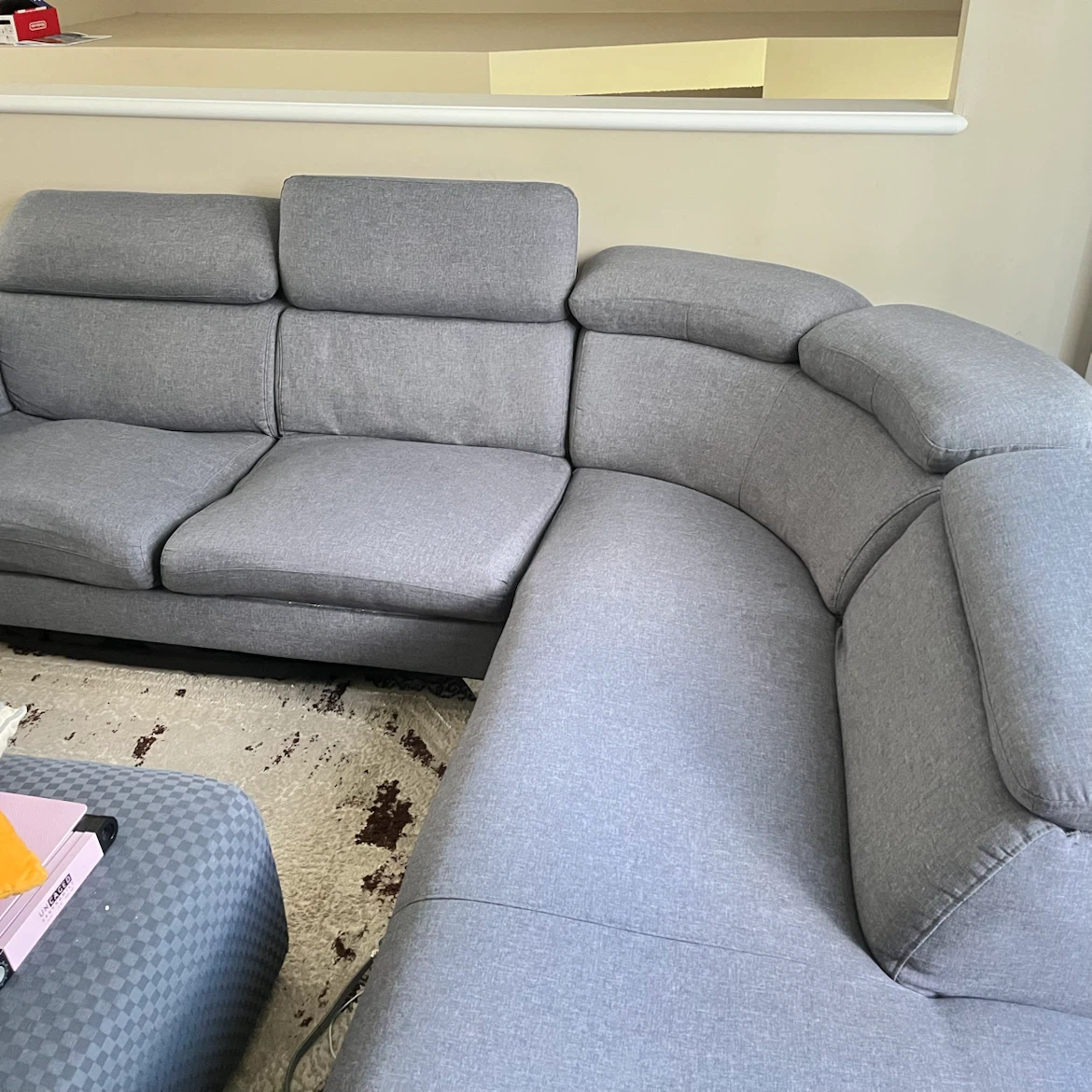 Grey Sectional Sofa with Adjustable Headrests - photo 3