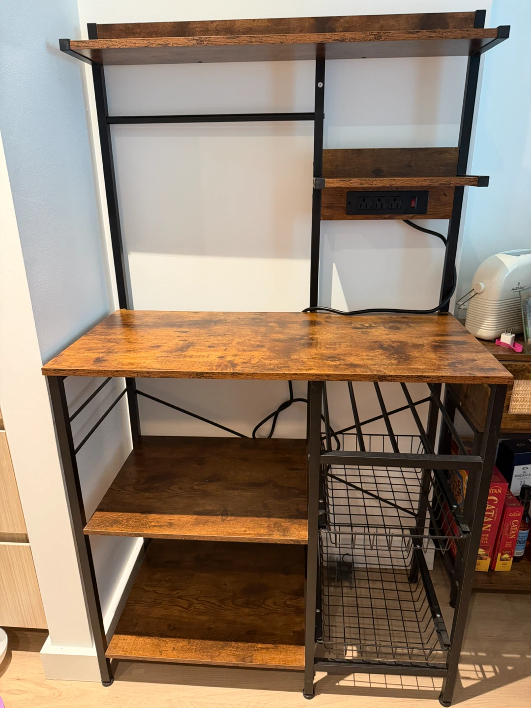 Kitchen Baker's Rack with Power Outlet