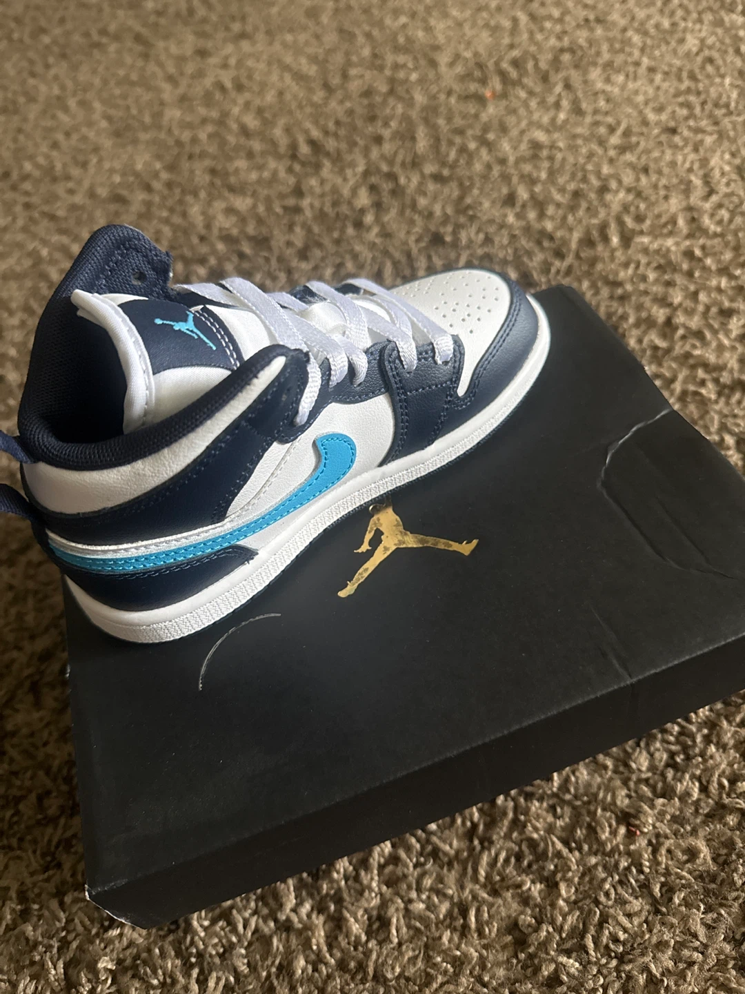 Jordan 1 Mid TD Navy White Toddler Shoes 11.5