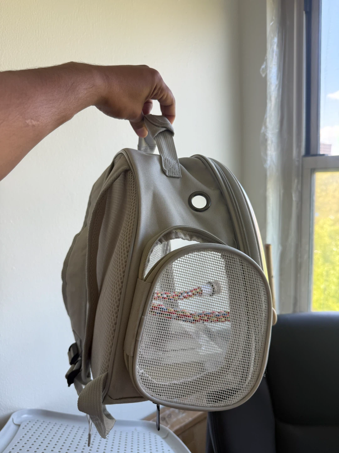 Clear Bird Carrier Backpack with Perch - photo 3