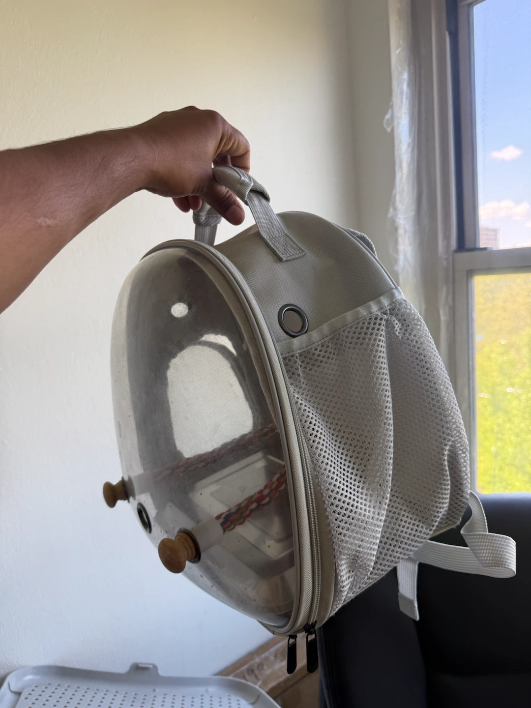 Clear Bird Carrier Backpack with Perch - photo 5