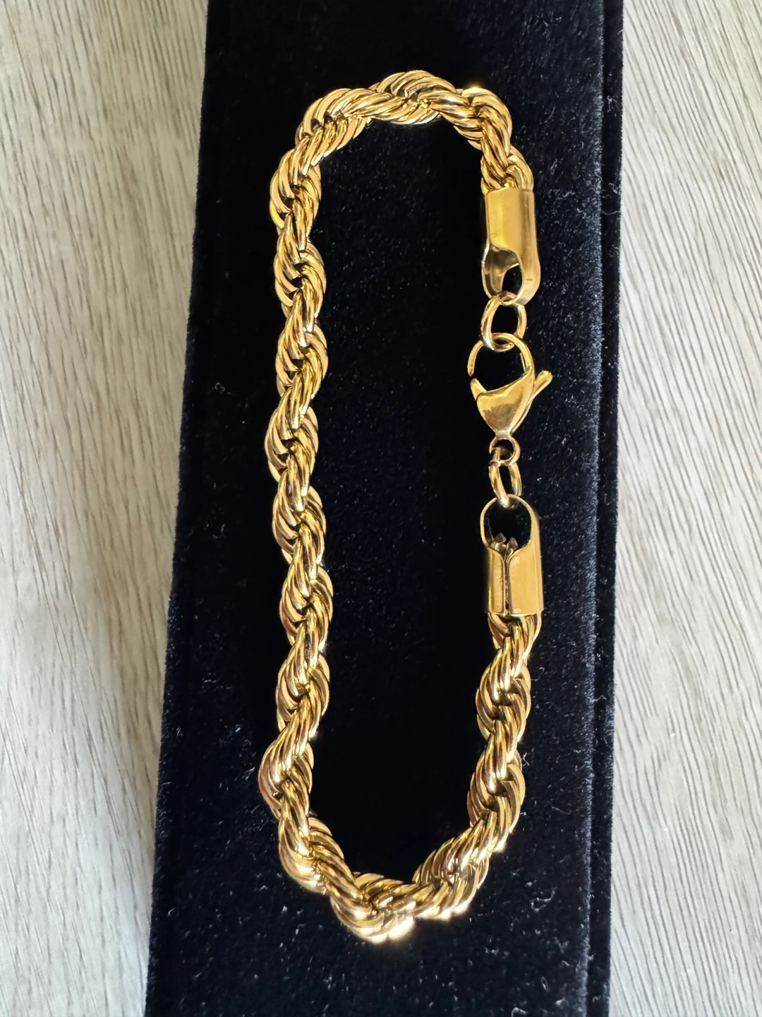 NEW 14K Gold Plated Twisted Rope Bracelet - 8" - photo 2