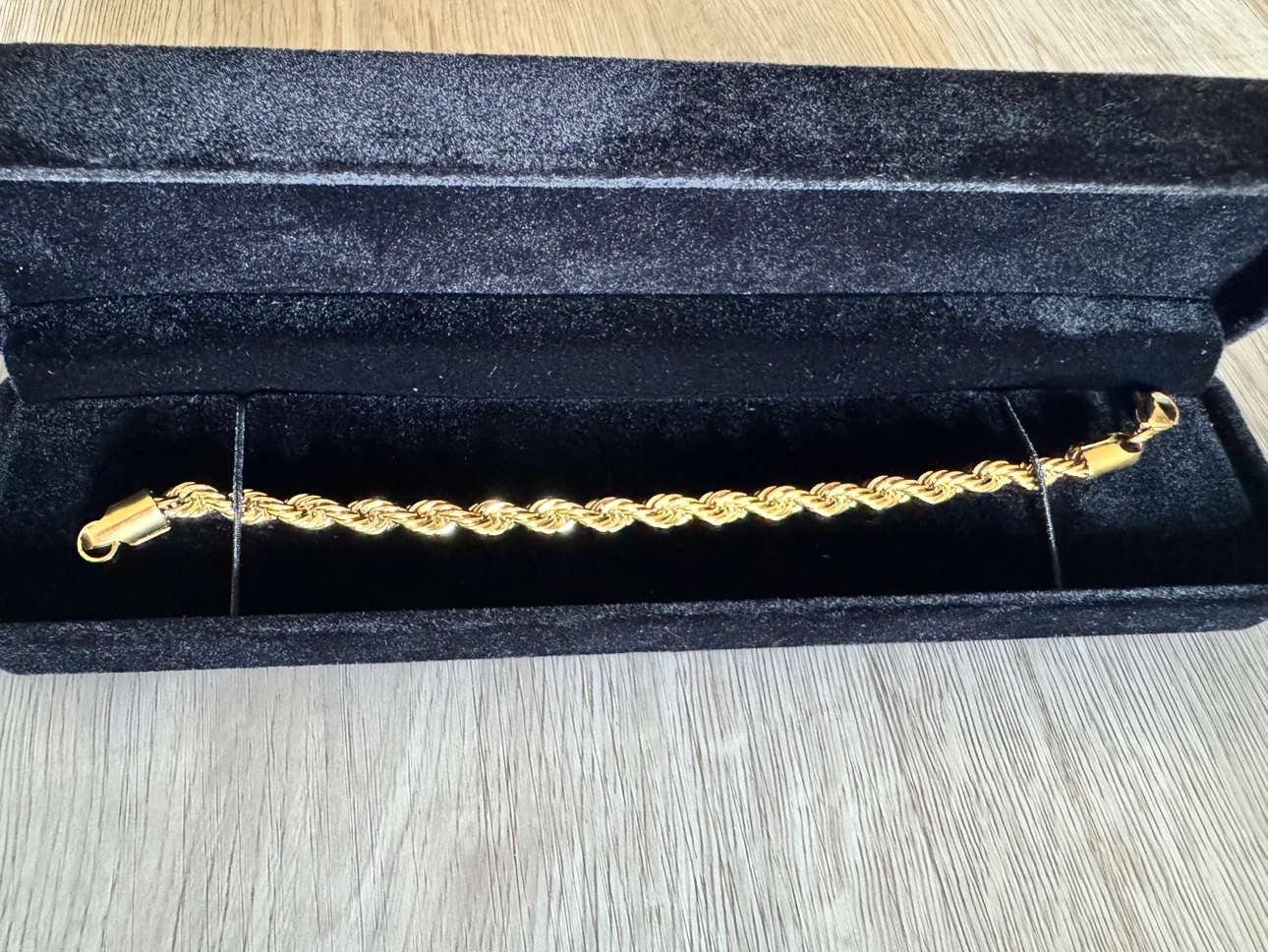 NEW 14K Gold Plated Twisted Rope Bracelet - 8" - photo 3