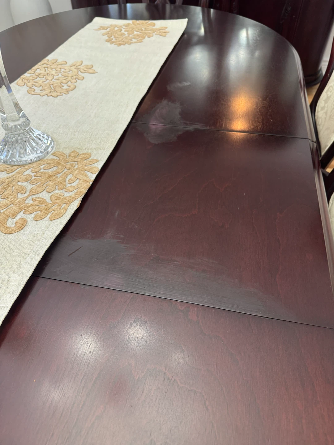 Dark Wood Dining Table & Dining Cabinet Set with 6 Chairs - photo 4