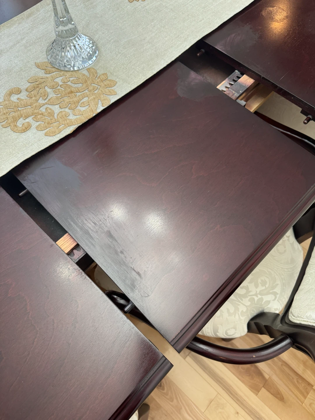 Dark Wood Dining Table & Dining Cabinet Set with 6 Chairs - photo 5