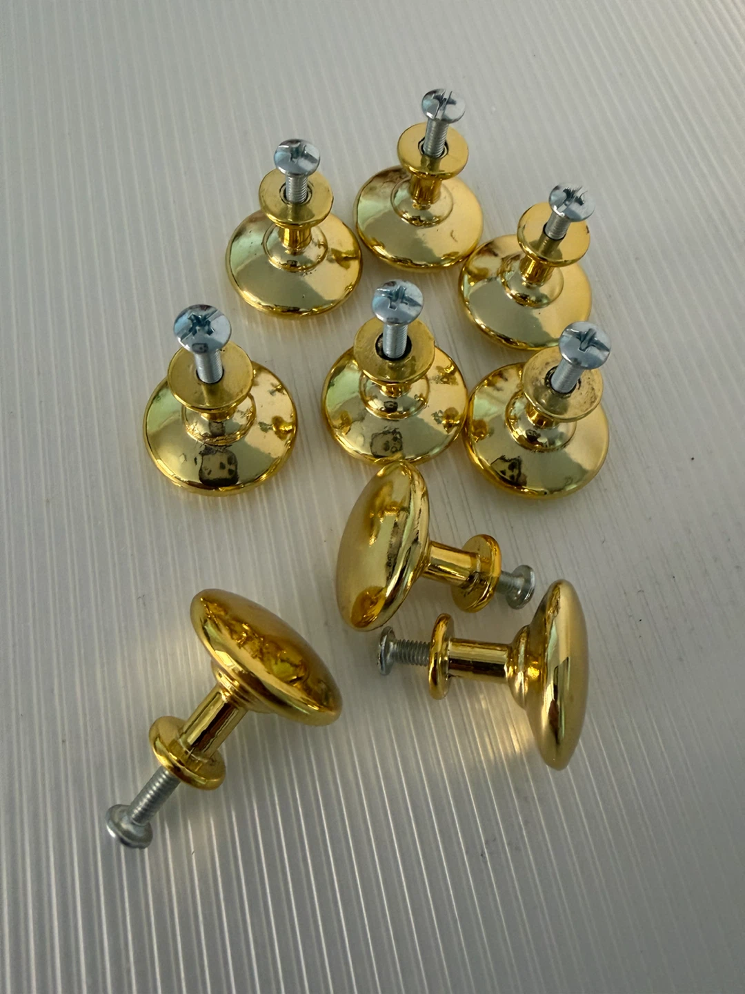 Gold Round Drawer Knobs - Set of 9