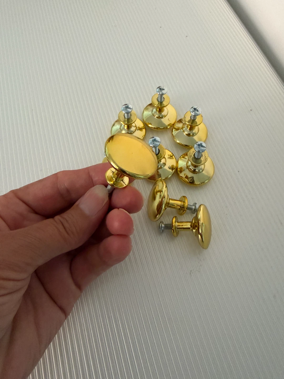 Gold Round Drawer Knobs - Set of 9 - photo 2