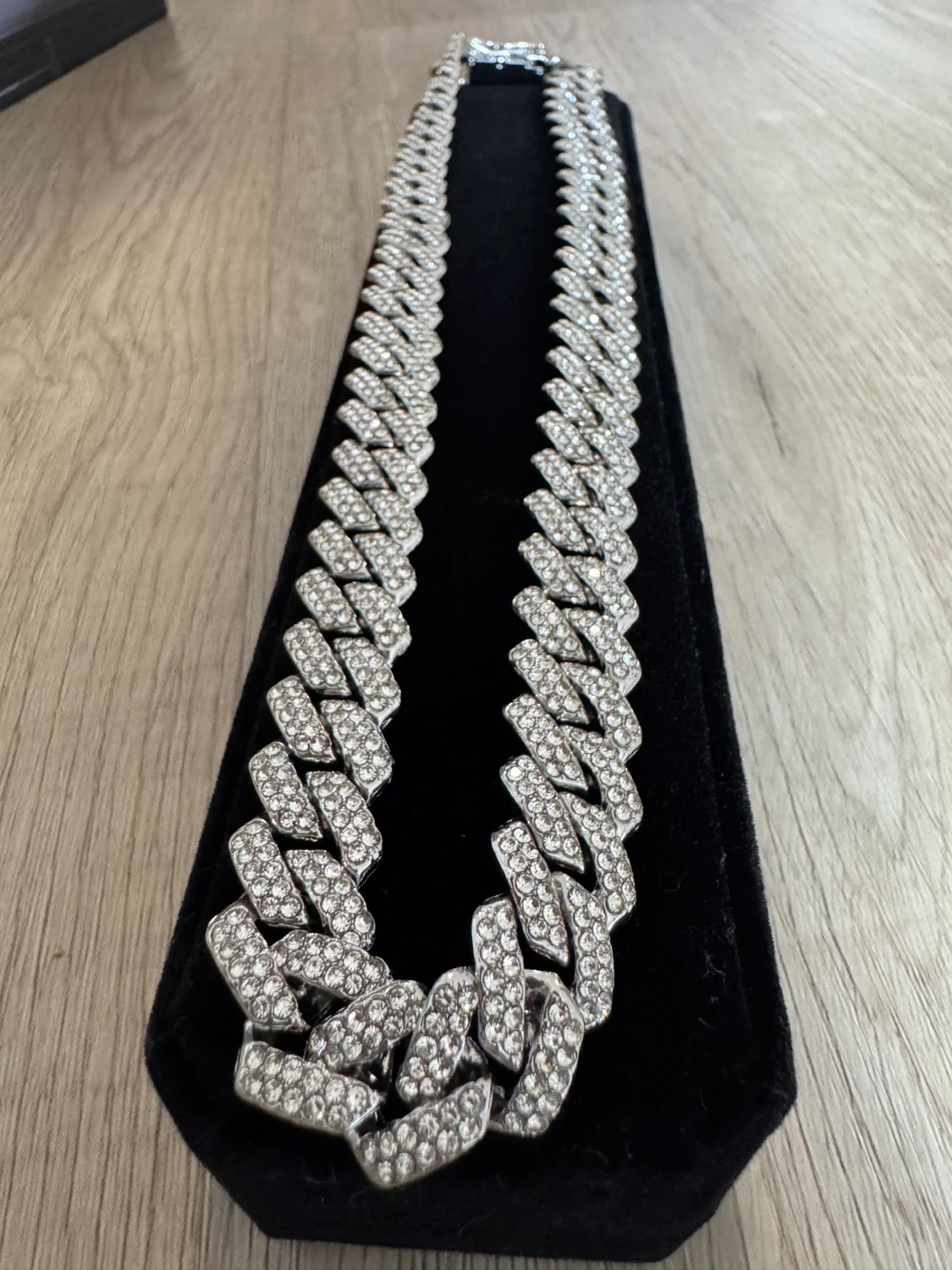 NEW Platinum Plated 14mm Simulated Diamond Cuban Link Necklace