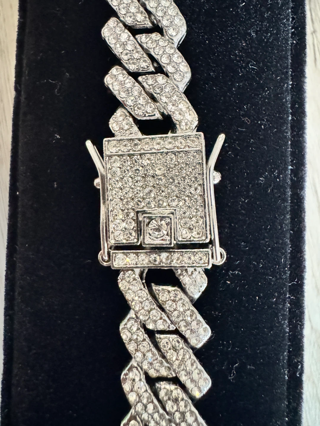 NEW Platinum Plated 14mm Simulated Diamond Cuban Link Necklace - photo 3