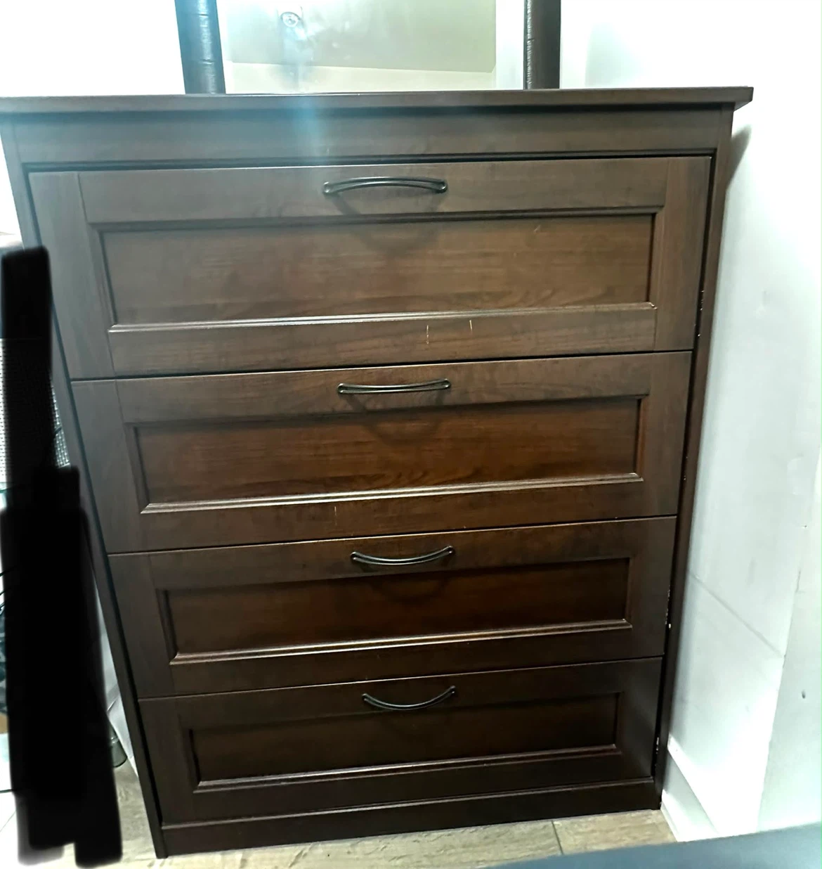 IKEA Dark Wood 4-Drawer Dresser with Mirror